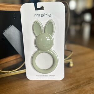 Mushie Silicone Bunny Teether in Soft Green new in package non toxic bpa free